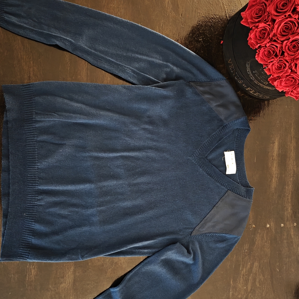 William Rast Men's Blue V-Neck Sweater